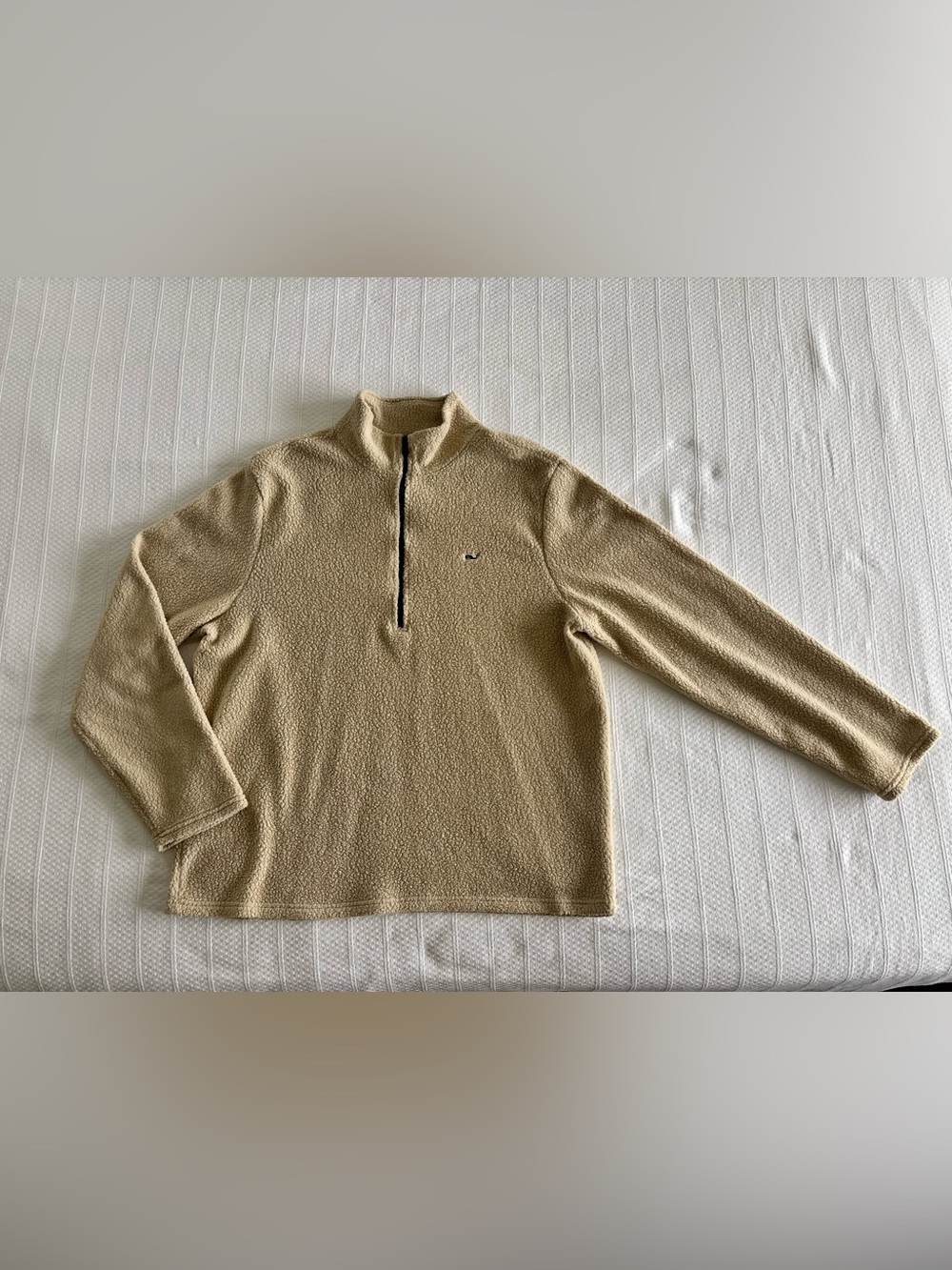 Vineyard Vines Men's Tan Sherpa Half-Zip Pullover